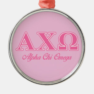 Alphi Chi Omega Rosa Buchstaben Ornament Aus Metall