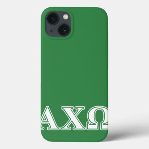 Alphi Chi Omega weiße und grüne Buchstaben Case-Mate iPhone Hülle
