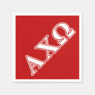 Alphi Chi Omega Weiße und rote Buchstaben Serviette