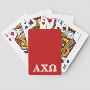 Alphi Chi Omega weiße und rote Buchstaben Spielkarten