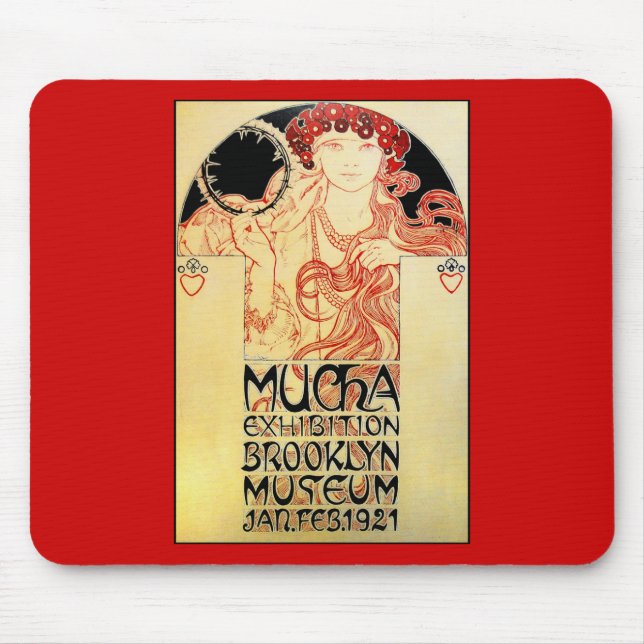 Alphones ( Alfons ) Mucha 1921 Ausstellung Mousepad (Vorne)