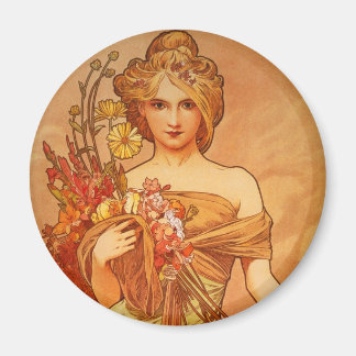 Alphonse (Alfons) Mucha Blumenstrauß Magnet