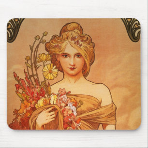 Alphonse (Alfons) Mucha Bouquet Mousepad