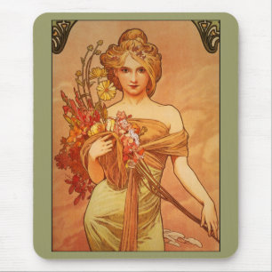 Alphonse (Alfons) Mucha Buquet Mousepad