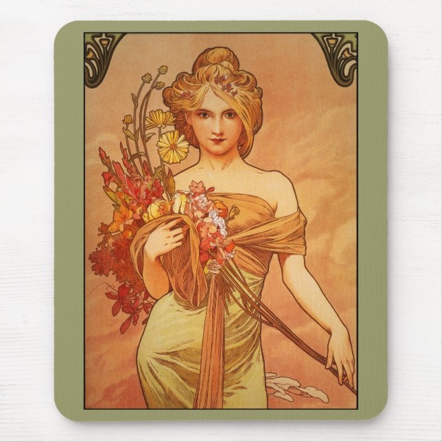 Alphonse (Alfons) Mucha Buquet Mousepad (Vorne)