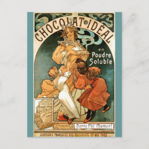 Alphonse (Alfons) Mucha Chocolat Ideal Postkarte