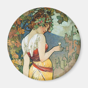 Alphonse (Alfons) Mucha: Kognak - Kunst Nouveau Magnet