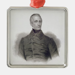 Alphonse de Lamartine, graviert von Pierre Pelee Ornament Aus Metall