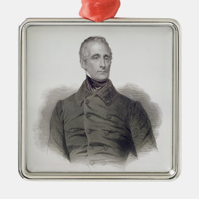 Alphonse de Lamartine, graviert von Pierre Pelee Ornament Aus Metall (Vorne)