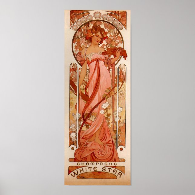 Alphonse Maria Mucha - White Star Art Nouveau Poster (Vorne)