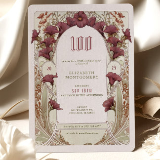 Alphonse Mucha 100. Geburtstag Jugendstil Einladung