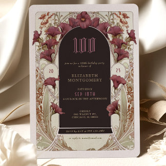 Alphonse Mucha 100. Geburtstag Jugendstil Einladung