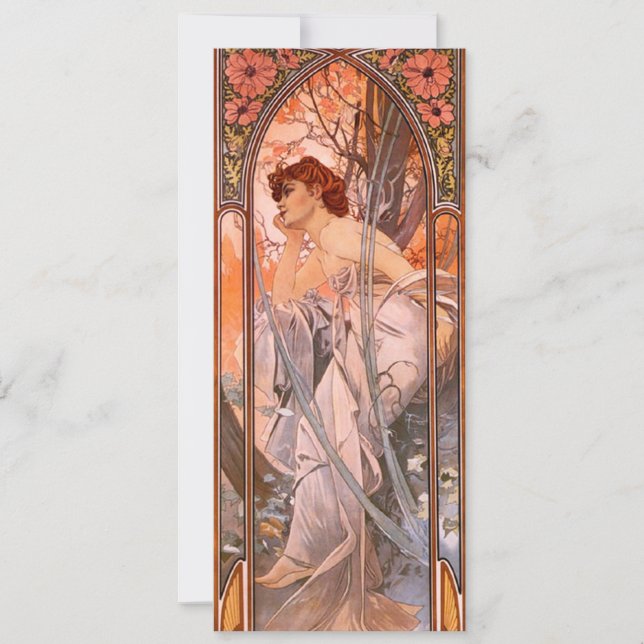 Alphonse Mucha Abend Reverie Einladungen (Vorderseite)