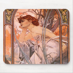 Alphonse Mucha Abendliche Träumerei Mauspad