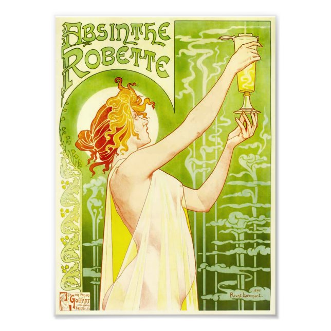 Alphonse Mucha Absinthe Robette Print Fotodruck (Vorne)