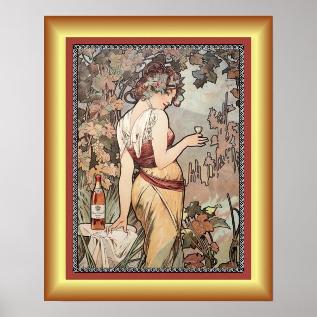 Alphonse Mucha ~ Affiche Cognac ~ Cognac Poster ~ (Vorne)