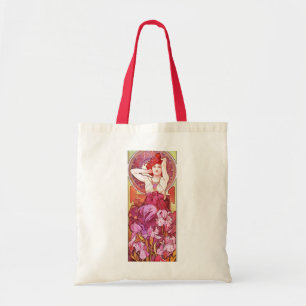 Alphonse Mucha Amethyst Floral Vintag Art Nouveau Tragetasche