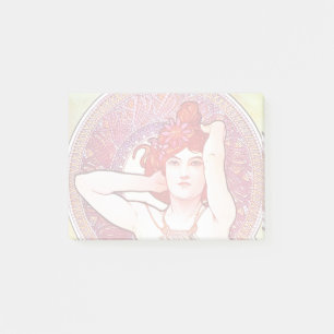 Alphonse Mucha Amethyst Floral Vintage Art Nouveau Post-it Klebezettel