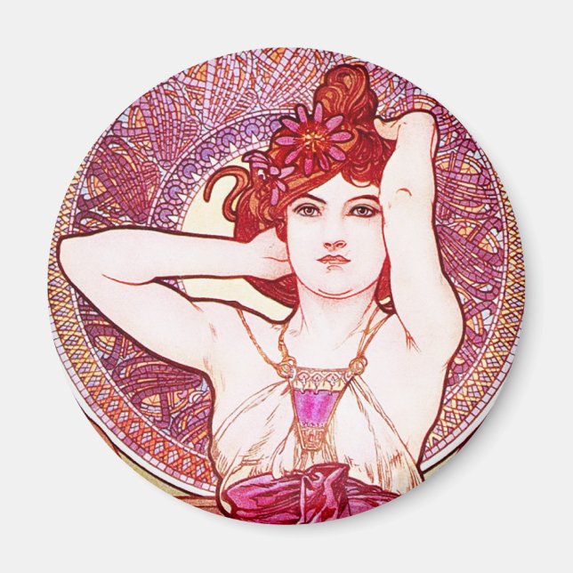 Alphonse Mucha Amethyst Magnet (Vorne)