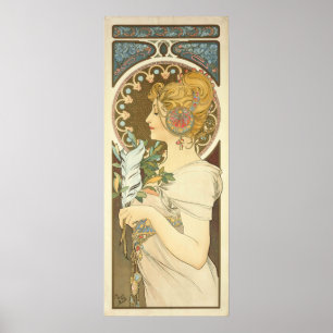 Alphonse Mucha Anstrich vollständige Blutung Poster
