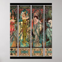 Alphonse Mucha art, art nouveau,Vintag,females,be