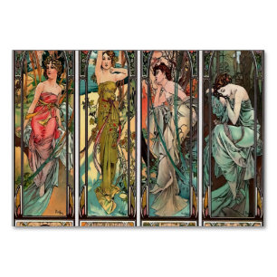Alphonse Mucha art, art nouveau,Vintag,females,be Tischnummer