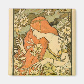 Alphonse Mucha Art Deco Magnet