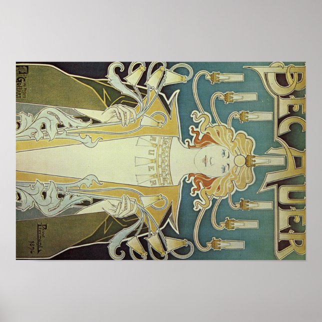 Alphonse Mucha Art Deco Poster (Vorne)