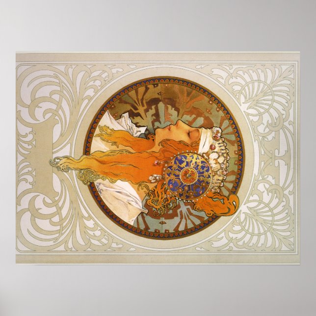 Alphonse Mucha Art Deco Poster (Vorne)