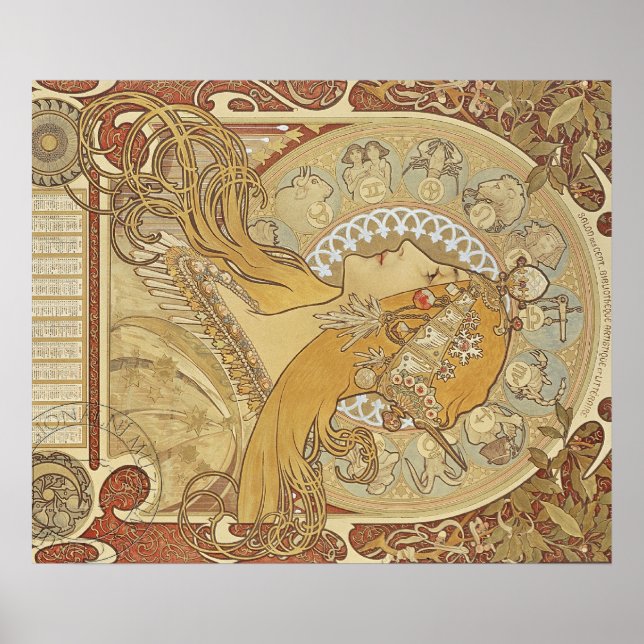 Alphonse Mucha Art Deco Poster (Vorne)