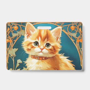 Alphonse Mucha Art Nouveau Cat Ausweis