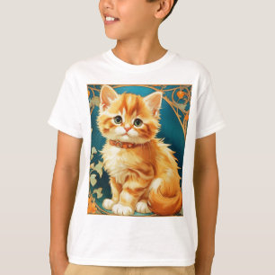 Alphonse Mucha Art Nouveau Cat T-Shirt