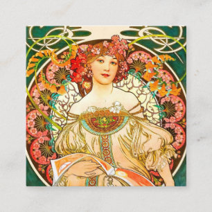 Alphonse Mucha Art Nouveau Daydream Begleitkarte
