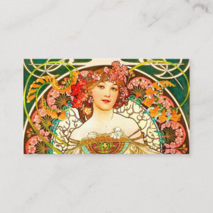 Alphonse Mucha Art Nouveau Daydream Begleitkarte
