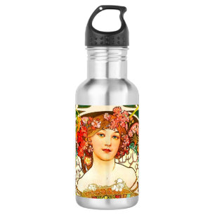 Alphonse Mucha Art Nouveau Daydream Edelstahlflasche