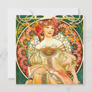 Alphonse Mucha Art Nouveau Daydream Einladung