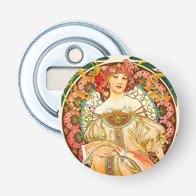 Alphonse Mucha Art Nouveau Daydream Flaschenöffner (Vorderseite)