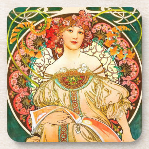 Alphonse Mucha Art Nouveau Daydream Getränkeuntersetzer