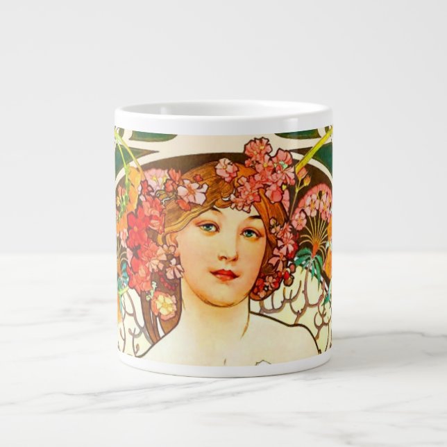 Alphonse Mucha Art Nouveau Daydream Jumbo-Tasse (Vorderseite)