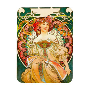 Alphonse Mucha Art Nouveau Daydream Magnet