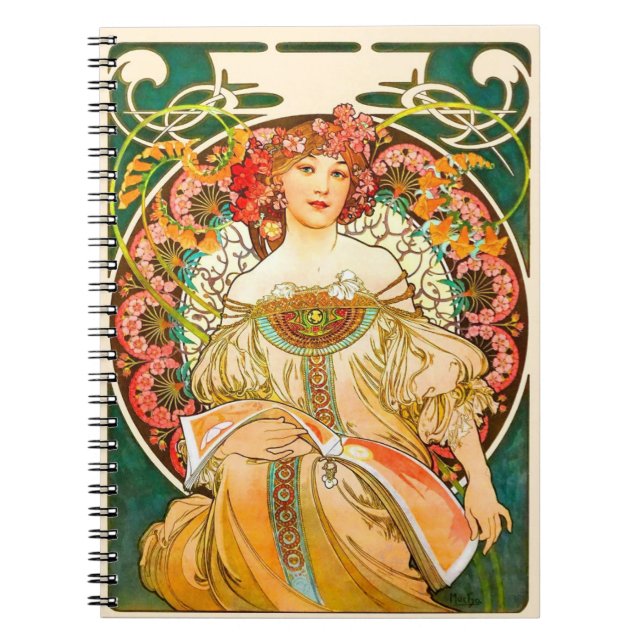 Alphonse Mucha Art Nouveau Daydream Notizblock (Vorderseite)