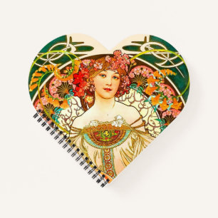 Alphonse Mucha Art Nouveau Daydream Notizbuch