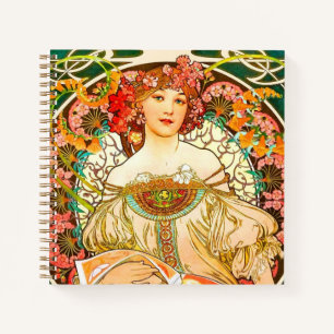 Alphonse Mucha Art Nouveau Daydream Notizbuch