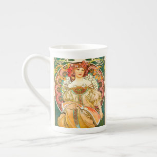 Alphonse Mucha Art Nouveau Daydream Prozellantasse
