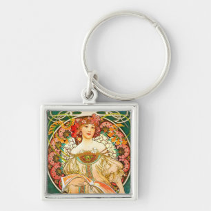 Alphonse Mucha Art Nouveau Daydream Schlüsselanhänger