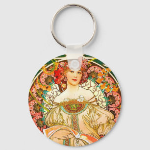 Alphonse Mucha Art Nouveau Daydream Schlüsselanhänger