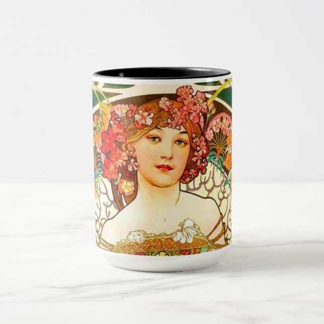 Alphonse Mucha Art Nouveau Daydream Tasse (Zentrum)