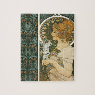 Alphonse Mucha Art Nouveau Fether Girl Puzzle