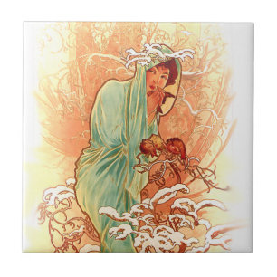 Alphonse Mucha Art Nouveau Fliesen