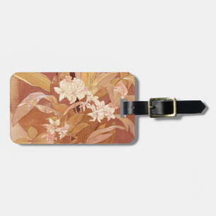 Alphonse Mucha Art Nouveau Floral Detail Gepäckanhänger